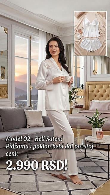svilene pidzame: Ženske pidžame od sjajnog satena sa detaljima od čipke. - Gornji deo — 3