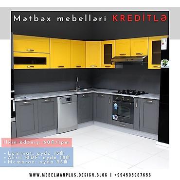 mebelman: Sifarişlə mətbəx dəsti, MDF, Kredit var, Pulsuz çatdırılma — 4