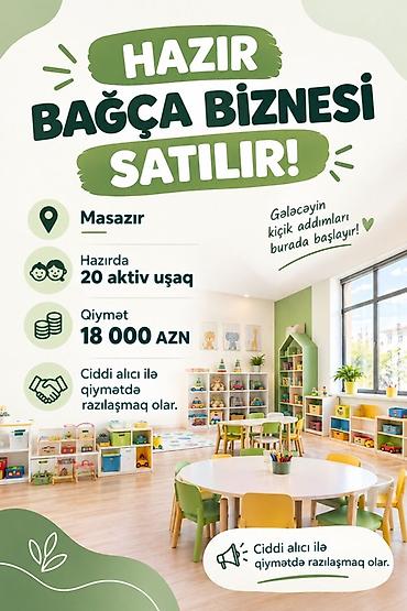 ff hesab satışı: Hazır uşaq bağçası biznesi satılır! - Yer: Masazır - Hazırda: 20 — 1