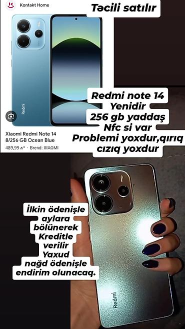 note 14: Xiaomi 14, 256 GB, rəng - Mavi, 
 Kredit, Hissə-hissə ödəniş — 1