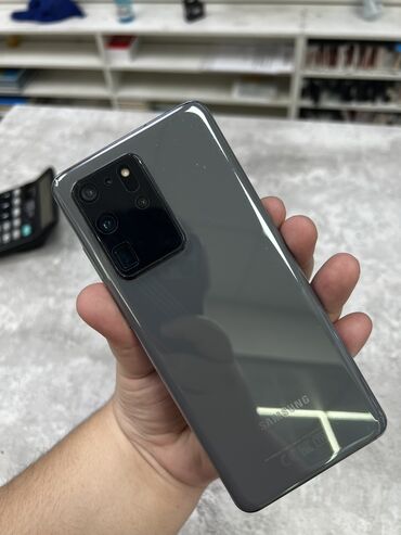 расрочку телефон: Samsung Galaxy S20 Ultra, Б/у, 128 ГБ, цвет - Серый, 2 SIM