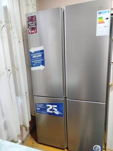soyuducu xirdalan: Yeni 4 qapılı Beko Soyuducu Satılır, rəng - Boz, Dispenserli