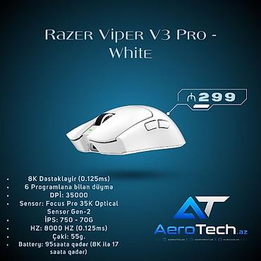 razer viper ultimate: Razer Viper V3 Pro – White oyun siçanı - 8K dəstəyi (0.125 ms) - 6 — 1