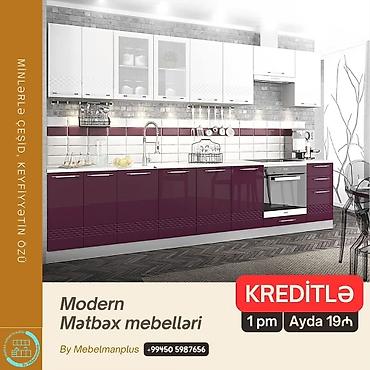 ay: Sifarişlə mətbəx dəsti, Özü çəkən petlələr, Mat laminat, Kredit var, Pulsuz çatdırılma — 2