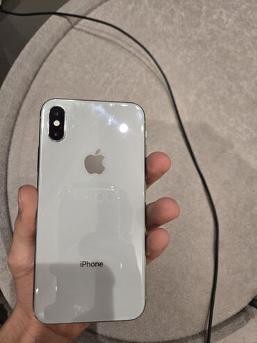 iphone x silver: IPhone X, 256 GB, White Titanium, Barmaq izi, Face ID