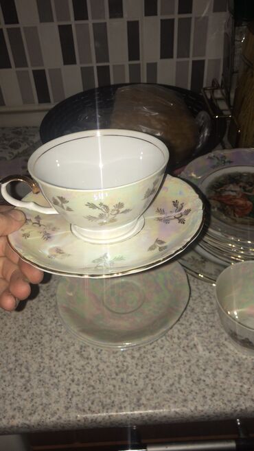 çaynı serviz: Çay dəsti, rəng - Ağ, Madonna, 6 nəfərlik, Azərbaycan