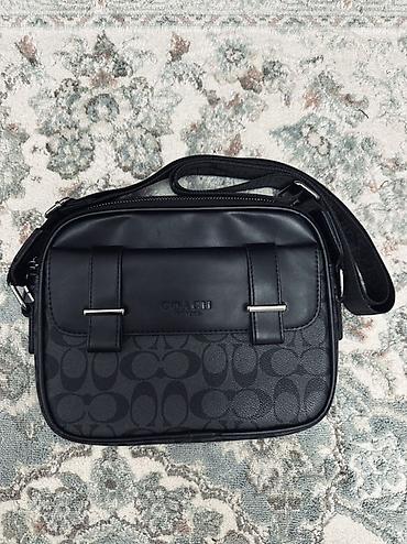 Барсетка, Coach, Материал: Комбинированный материал, Застежка на молнии, Новый