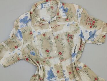 beżowa bluzki krótki rękaw: Shirt, L (EU 40), condition - Very good