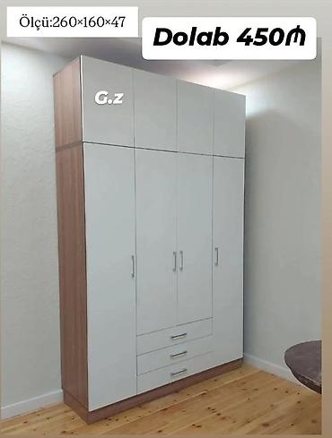 quxna mebili: Dolab – 450₼ Ölçü: 260 × 160 × 47 sm - 6 bölməli üst hissə (yuxarı — 1