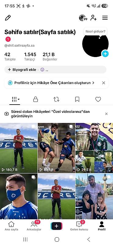 SMM menecerlər: Satılır: İdman mövzulu TikTok səhifəsi - Mövzu: Futbol və idman — 1