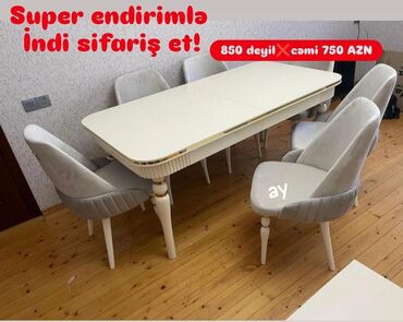 Qonaq otağı dəstləri: Qonaq otağı üçün, Yeni, Açılan, 6 stul