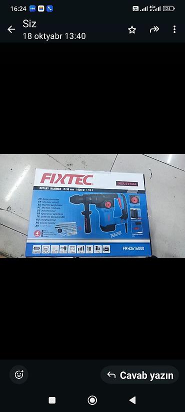 elektrik mişari: FixaTec FRH3616000 sənaye tipli perforator (rotary hammer) - Güc — 1