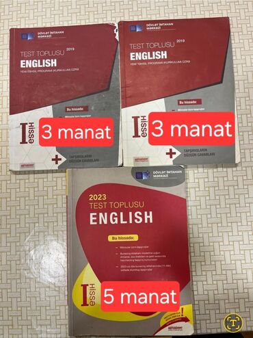 Testlər: İngilis dili test topluları satılır 2019 olanı 3 manatdan 2023 olanı 5