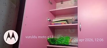 Digər dolablar: İkiqapılı divar şkafı – çəhrayı - Material: laminat/MDF tipli lövhə - — 3