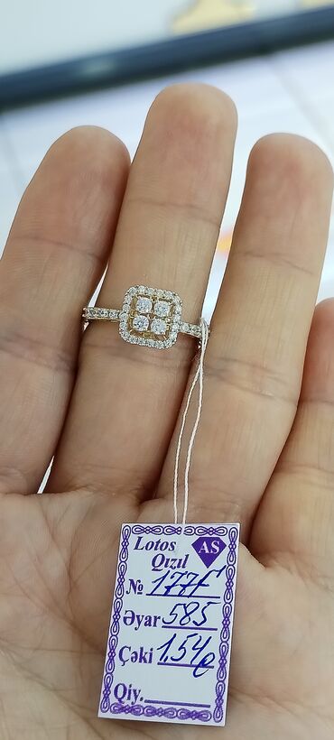 nişan üzükleri: Nişan, Üzük, Swarovski, Sarı qızıl, 585 Əyar
