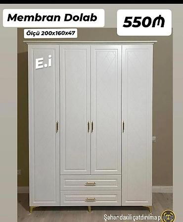 Membran Dolab Ölçü: 200 × 160 × 47 sm Qiymət: 550₼ Ağ rəngli