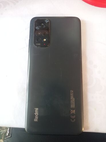 телефоны кнопачные: Redmi, Redmi Note 11, Колдонулган, 64 ГБ, түсү - Кара, 2 SIM