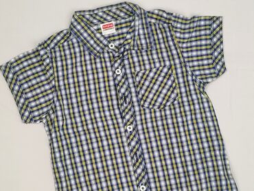 garnitur z czarną koszulą: Shirt 2-3 years, condition - Very good, pattern - Cell, color - Multicolored