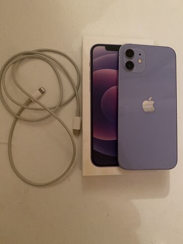 iphone 12 ikinci el: IPhone 12, 64 GB, Deep Purple, Barmaq izi, Face ID, Sənədlərlə