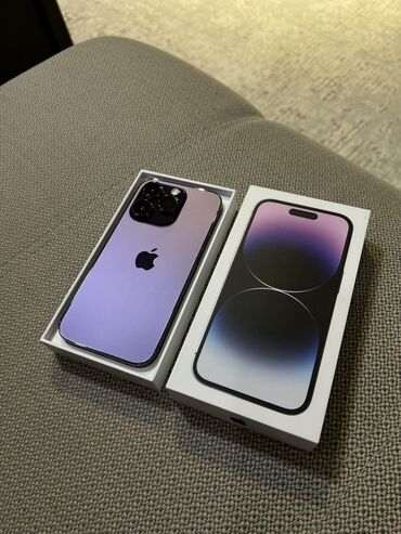 Apple iPhone: IPhone 14 Pro, 128 ГБ, Deep Purple, Коробка, 98 %