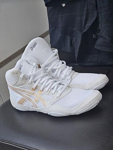 asics кроссовки: ASICS güləş ayaqqabıları - Rəng: ağ, qızılı və krem detallarla - — 1