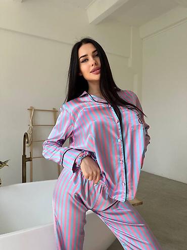 Личные вещи: Пижама, Шелк, Турция, В полоску, XS, L, XL — 5