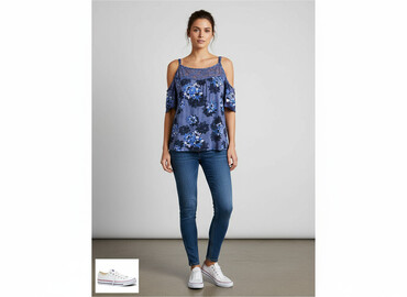 koszula z żabotem reserved: Janina, Women's blouse, size M