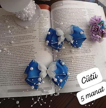saç yuma: Məktəb üçün əl işi bant və aksesuarlar - Rəng: mavi-ağ, qızılı — 10