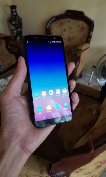 bir kartla telefon almaq: Samsung Galaxy A6, 32 GB, rəng - Qara, Barmaq izi