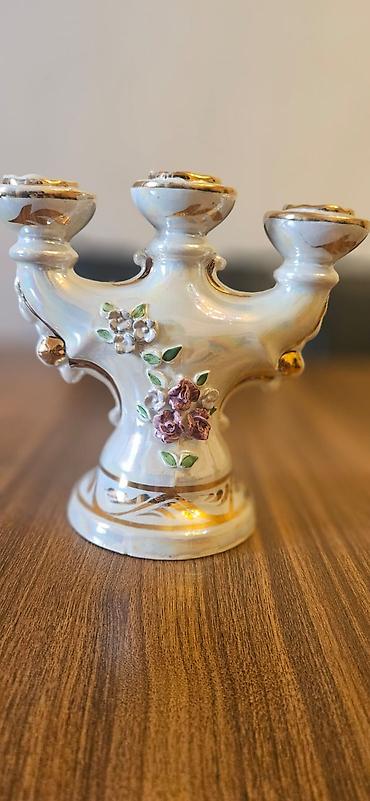 dekor qrup: Üçlüyə uyğun şamlıq - Material: keramika/porcelain - Dizayn: klassik — 1
