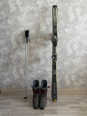 лыжный набор: Горнолыжный комплект Состав: - Карвинговые лыжи Rossignol Carve — 1