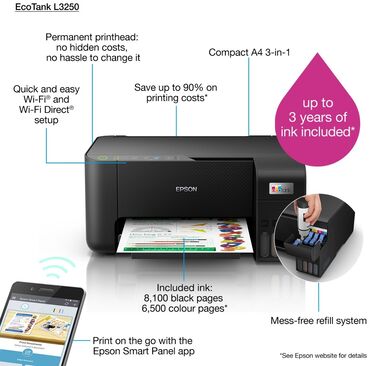 Printerlər: Salam Rəngli printer Epson L3250. ✅6 ay zəmanət verilir. 360 Azn