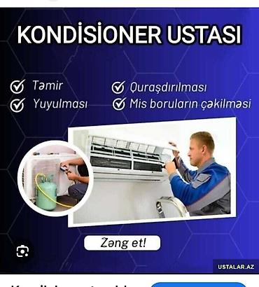 Kondisionerlər: Istənilən ünvanda kondisoner quraşdırma.Yuma, Sökülüb yer dəyişmə.Qaz — 1