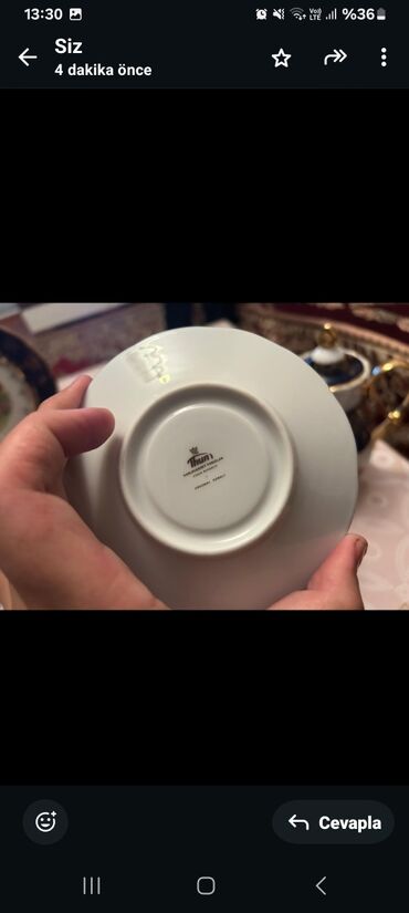 Çay dəstləri və servizlər: Çay dəsti, rəng - Göy, Farfor, 6 nəfərlik, Almaniya — 6