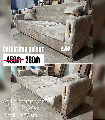 divan evim: Sofa – açılır mexanizmli, bazalı model - Rəng/üzlük: bej tonlarında — 1
