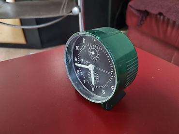 retro vaze: Stari stoni sat JERGER iz 70-ih – Space Age mehanički budilnik (Made — 1
