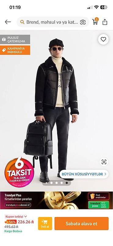 north face kurtka: Kişi üçün qara rəngli qışlıq gödəkçə - Model: qısa kəsim, fermuarlı — 3