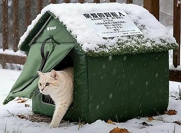 Утеплённый уличный домик для кошек и мелких собак. - Материал