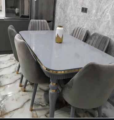 Masa və oturacaq dəstləri: Qonaq otağı üçün, Yeni, Açılan, Dördbucaq masa, 6 stul -da lalafo.az — 5 Masa və oturacaq dəstləri: Qonaq otağı üçün, Yeni, Açılan, Dördbucaq masa, 6 stul — 5