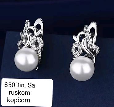 ljubicaste stvari: Elegantne posrebrene minđuše od hirurskog čelika sa žigom S925, sa — 1