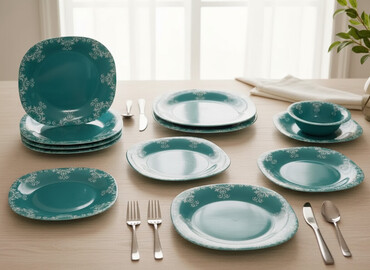 Boşqablar: Boşqablar, 14 ədədli dəst, Şüşə, Rusiya — 1