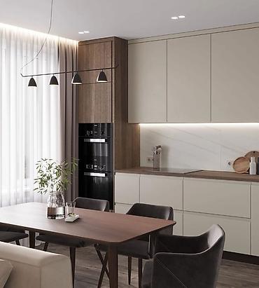 silver kitchen: Кухня от 9 000 сом/м² | 3D проект бесплатно Премиальная мебель от — 1
