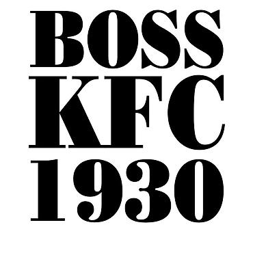 костюм повара: Постер/принт с типографикой “BOSS KFC 1930”. - Чёрные буквы крупного — 1