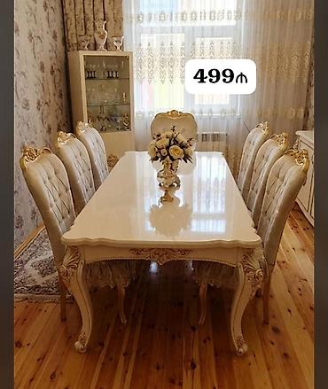 Digər mebel: Masa desti satilir 8 stul daxil. Masa acilan deyil olcu boyukdu. 2x90 — 1