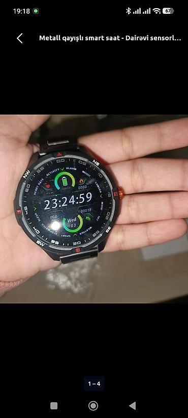 sato smart watch: Metall qayışlı smart saat - Dairəvi sensorlu toxunma ekran - Metal — 4