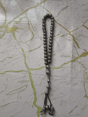 kardinal sep: Metal təsbeh - Material: gümüşü rəngli metal ərinti - Dənələr: oyma — 1