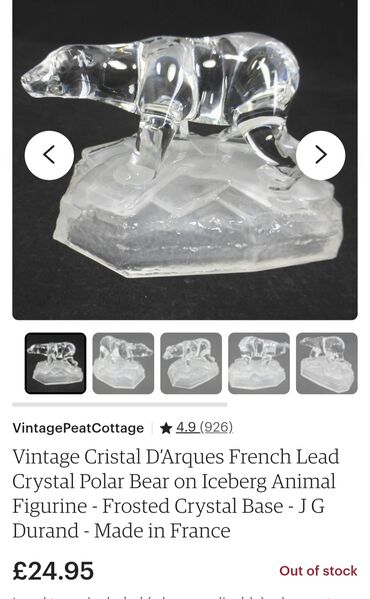 Ostali kućni dekor: Figura kristal,led kristal d'Argues Francuska,rucni rad iz 70,80ih — 9