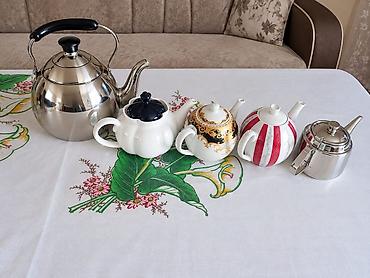 çay servis: Çay dəsti, rəng - Ağ, Şüşə, Rusiya — 1