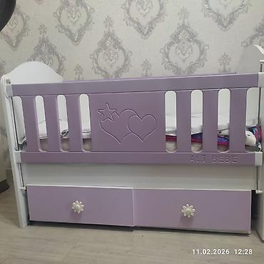 Beşiklər: Uşaq beşiyi – ALI BEBE - Rəng: bənövşəyi-ağ kombinasiya - Material — 5