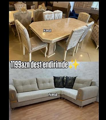 masa stul: Mebel Dəsti – endirimdə 1199 AZN - Yemək otağı üçün masa və 6 ədəd — 1